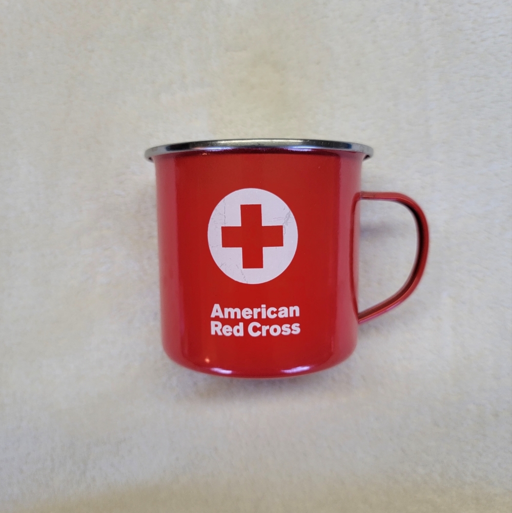 Vintage rimmed American red cross mug